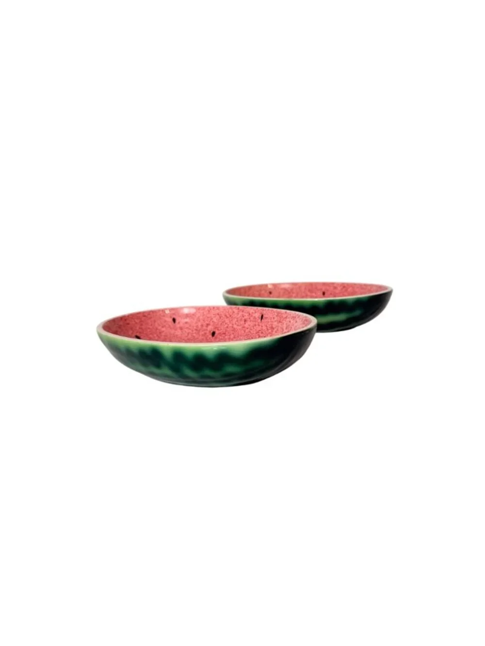 Vintage Shafford Watermelon Bowls Set 2 Ceramic Fruit Dish Summer Kitchen